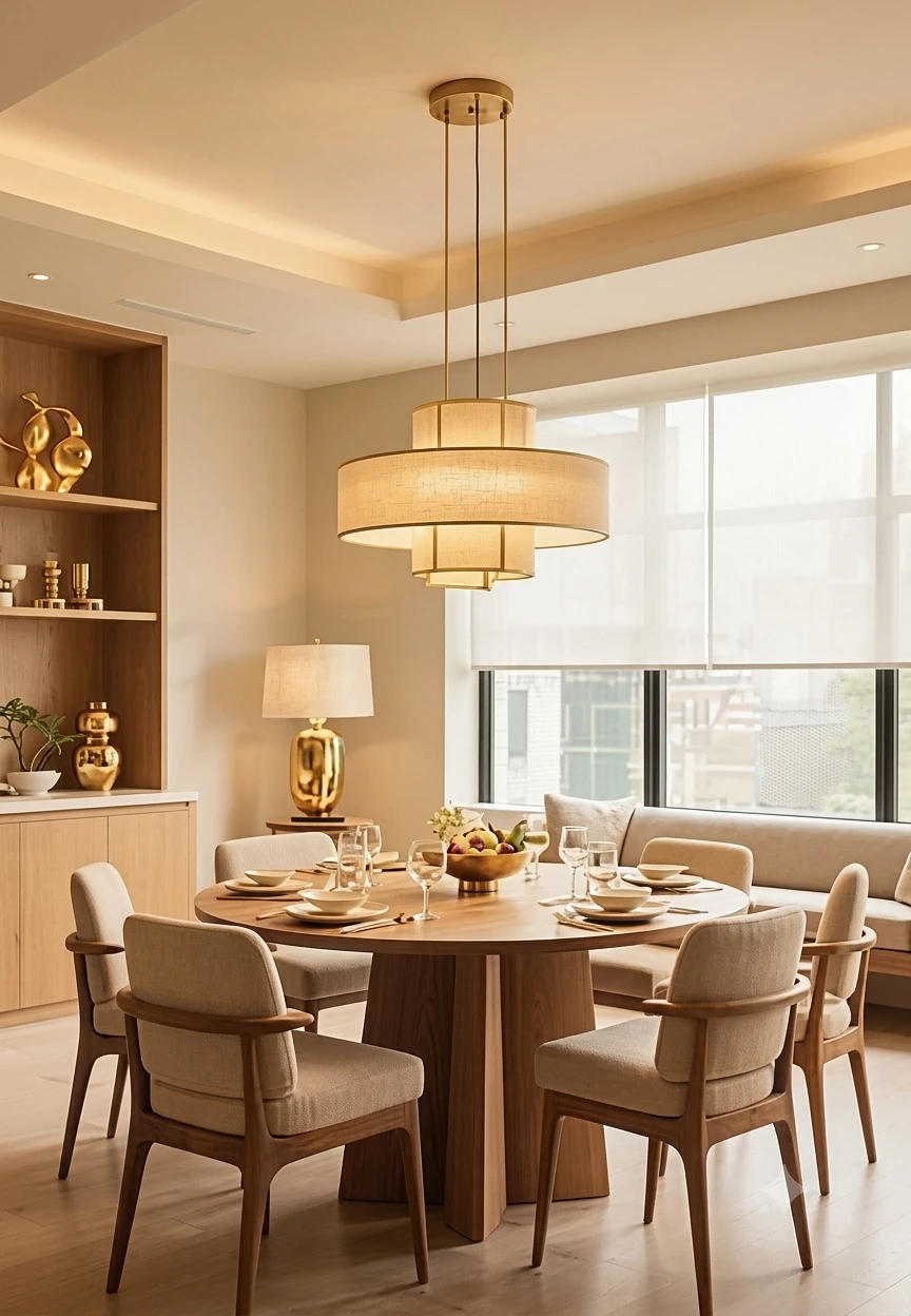 Residential interior with integrated architectural lighting