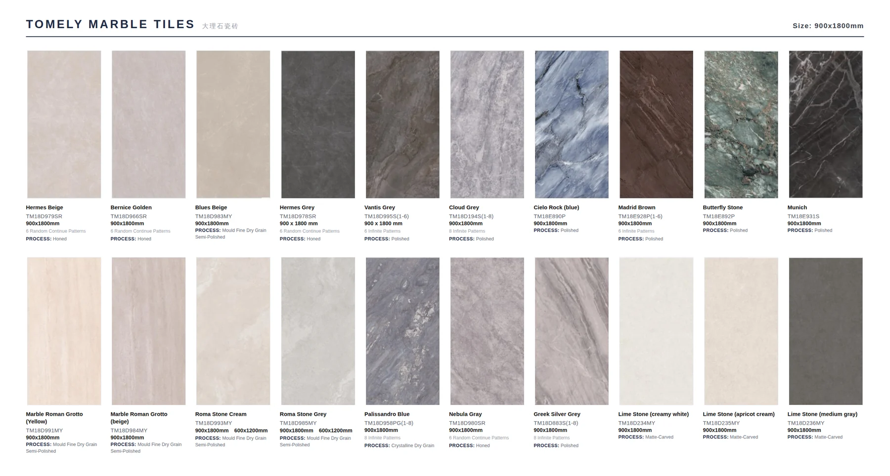 Marble Tiles, 900x1800mm