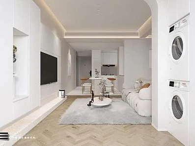 Cream-palette fitout in soft white and warm grey