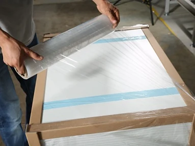 Wrap each cabinet completely with EPE foam, no exposures.