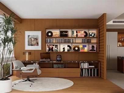 Fitted study with built-in shelving