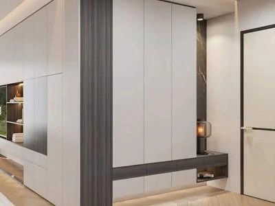 Fitted wardrobe with full-height doors